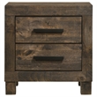 Pemberly Row 2-drawer Solid Hardwood Nightstand in Rustic Golden Brown