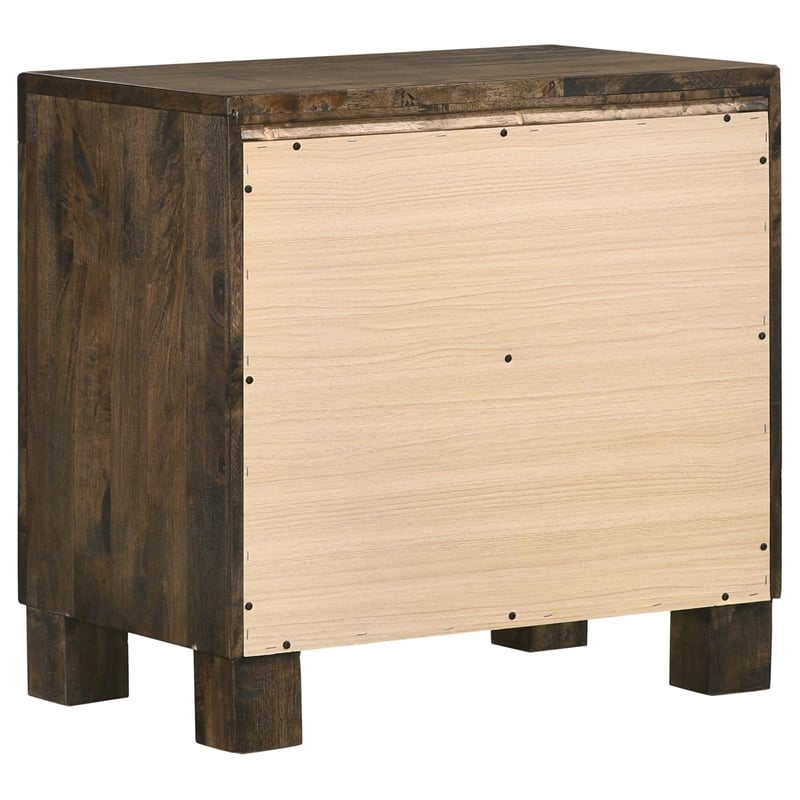 Pemberly Row 2-drawer Solid Hardwood Nightstand in Rustic Golden Brown