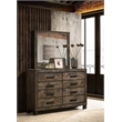 Pemberly Row 8-drawer Dresser with Mirror in Rustic Golden Brown