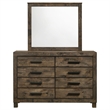 Pemberly Row 8-drawer Dresser with Mirror in Rustic Golden Brown