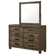 Pemberly Row 8-drawer Dresser with Mirror in Rustic Golden Brown