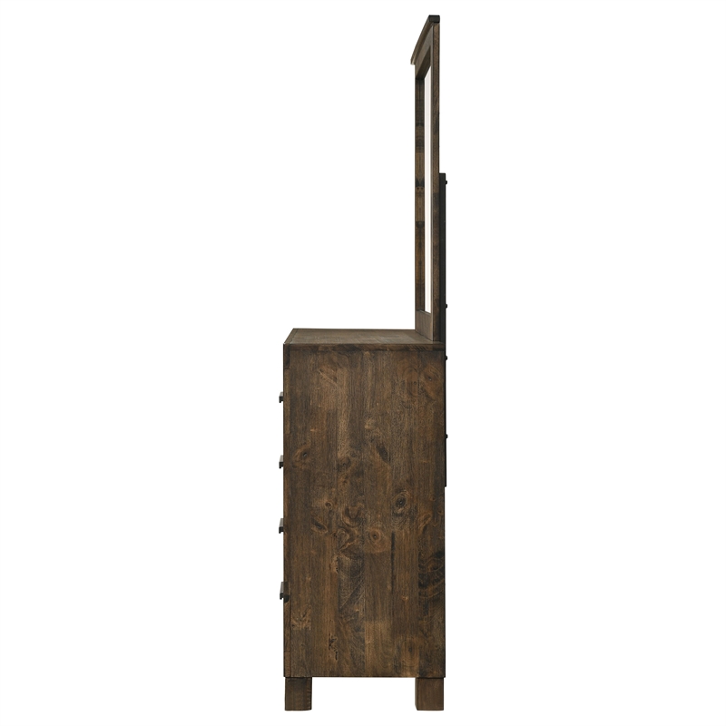 Pemberly Row 8-drawer Dresser with Mirror in Rustic Golden Brown