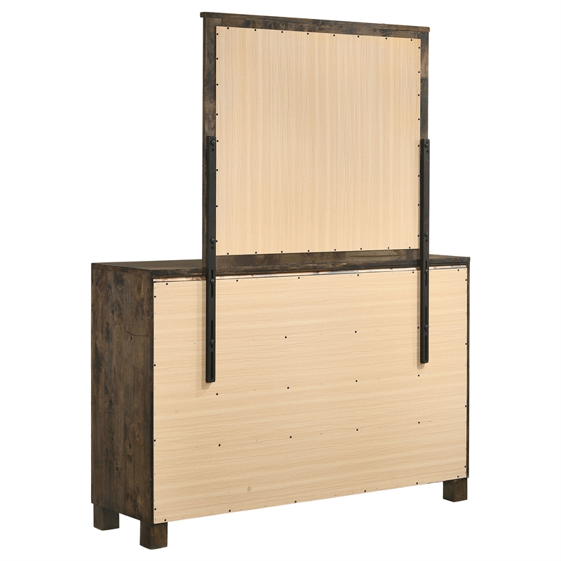 Pemberly Row 8-drawer Dresser with Mirror in Rustic Golden Brown