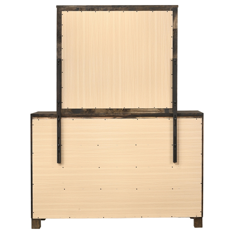 Pemberly Row 8-drawer Dresser with Mirror in Rustic Golden Brown