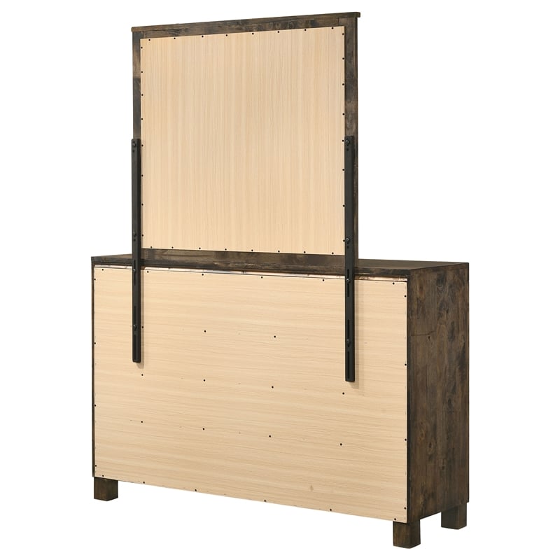 Pemberly Row 8-drawer Dresser with Mirror in Rustic Golden Brown