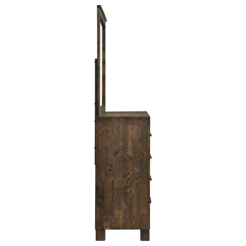 Pemberly Row 8-drawer Dresser with Mirror in Rustic Golden Brown