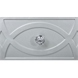 Pemberly Row 6-drawer Fretwork Dresser with Mirror in Silver Metallic
