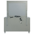 Pemberly Row 6-drawer Fretwork Dresser with Mirror in Silver Metallic
