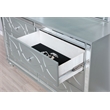 Pemberly Row 6-drawer Fretwork Dresser with Mirror in Silver Metallic
