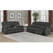 Pemberly Row 2-piece Upholstered Reclining Sofa Set in Charcoal