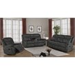 Pemberly Row 2-piece Upholstered Reclining Sofa Set in Charcoal