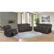 Pemberly Row 2-piece Upholstered Reclining Sofa Set in Charcoal