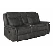 Pemberly Row 2-piece Upholstered Reclining Sofa Set in Charcoal
