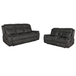 Pemberly Row 2-piece Upholstered Reclining Sofa Set in Charcoal