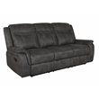 Pemberly Row 3-piece Upholstered Reclining Sofa Set in Charcoal
