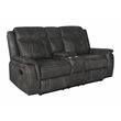 Pemberly Row 3-piece Upholstered Reclining Sofa Set in Charcoal