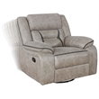 Pemberly Row Upholstered Swivel Glider Recliner Chair in Taupe