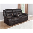 Pemberly Row Upholstered Motion Reclining Glider Loveseat in Brown