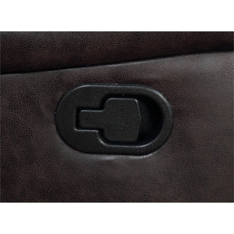 Pemberly Row Upholstered Motion Reclining Glider Loveseat in Brown