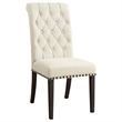 Pemberly Row Set of 2 Fabric Upholstered Dining Side Chairs in Beige