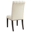 Pemberly Row Set of 2 Fabric Upholstered Dining Side Chairs in Beige