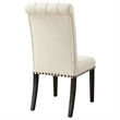 Pemberly Row Set of 2 Fabric Upholstered Dining Side Chairs in Beige