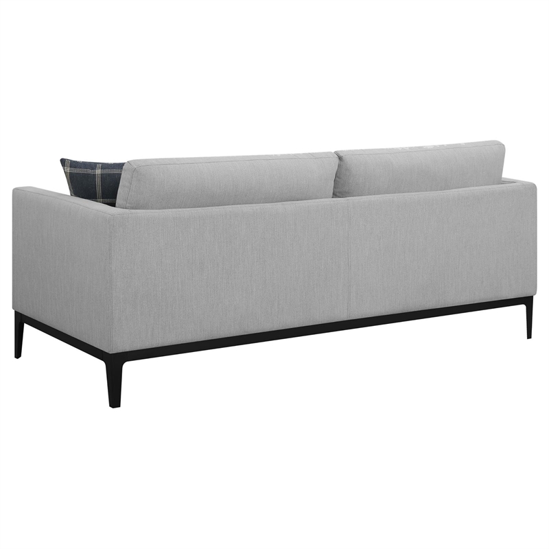 Pemberly Row 3-piece Upholstered Track Arm Sofa Set in Light Grey