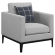 Pemberly Row 3-piece Upholstered Track Arm Sofa Set in Light Grey