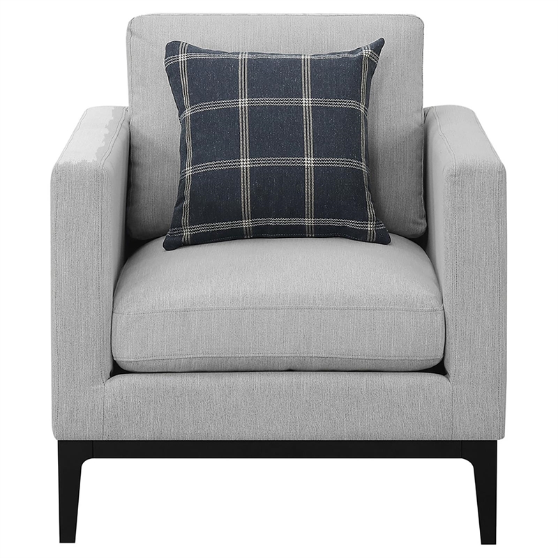 Pemberly Row 3-piece Upholstered Track Arm Sofa Set in Light Grey
