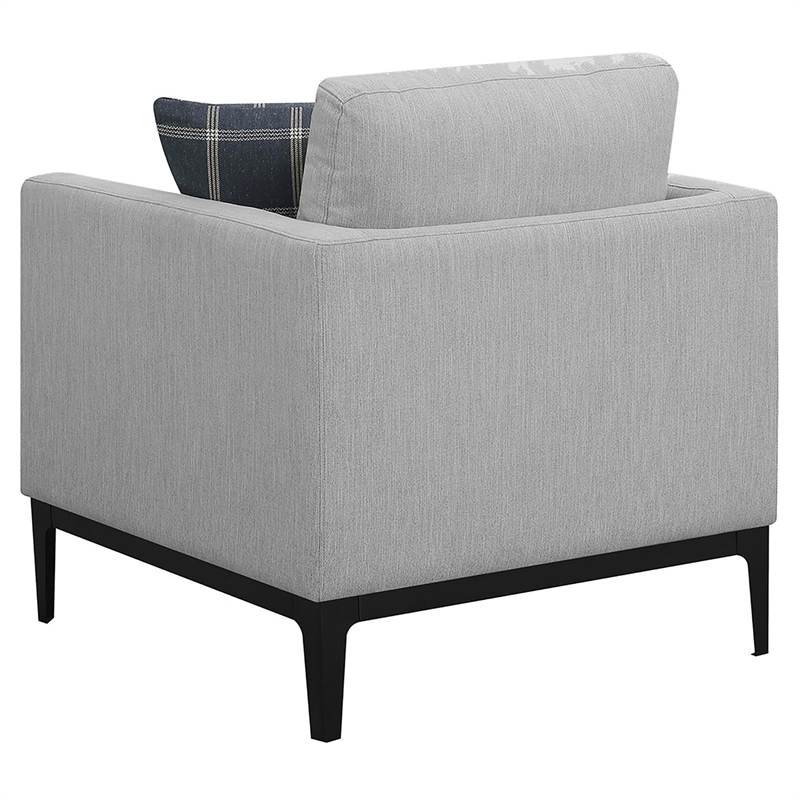 Pemberly Row 3-piece Upholstered Track Arm Sofa Set in Light Grey