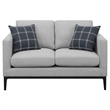 Pemberly Row 2-piece Upholstered Track Arm Sofa Set in Light Grey