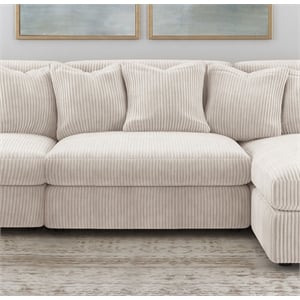 Pemberly Row Fabric Upholstered Soft Cushion Armless Chair in Sand