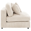 Pemberly Row Fabric Upholstered Soft Cushion Armless Chair in Sand