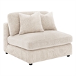 Pemberly Row Fabric Upholstered Soft Cushion Armless Chair in Sand