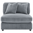 Pemberly Row Fabric Upholstered Soft Cushion Armless Chair in Gray Fog