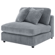 Pemberly Row Fabric Upholstered Soft Cushion Armless Chair in Gray Fog