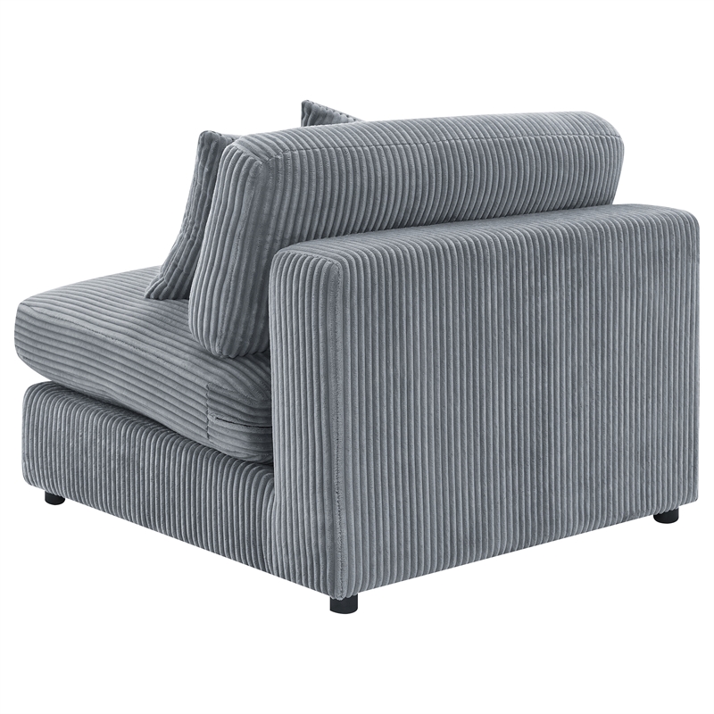Pemberly Row Fabric Upholstered Soft Cushion Armless Chair in Gray Fog