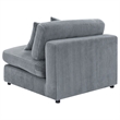Pemberly Row Fabric Upholstered Soft Cushion Armless Chair in Gray Fog