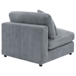 Pemberly Row Fabric Upholstered Soft Cushion Armless Chair in Gray Fog
