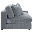 Pemberly Row Fabric Upholstered Soft Cushion Armless Chair in Gray Fog