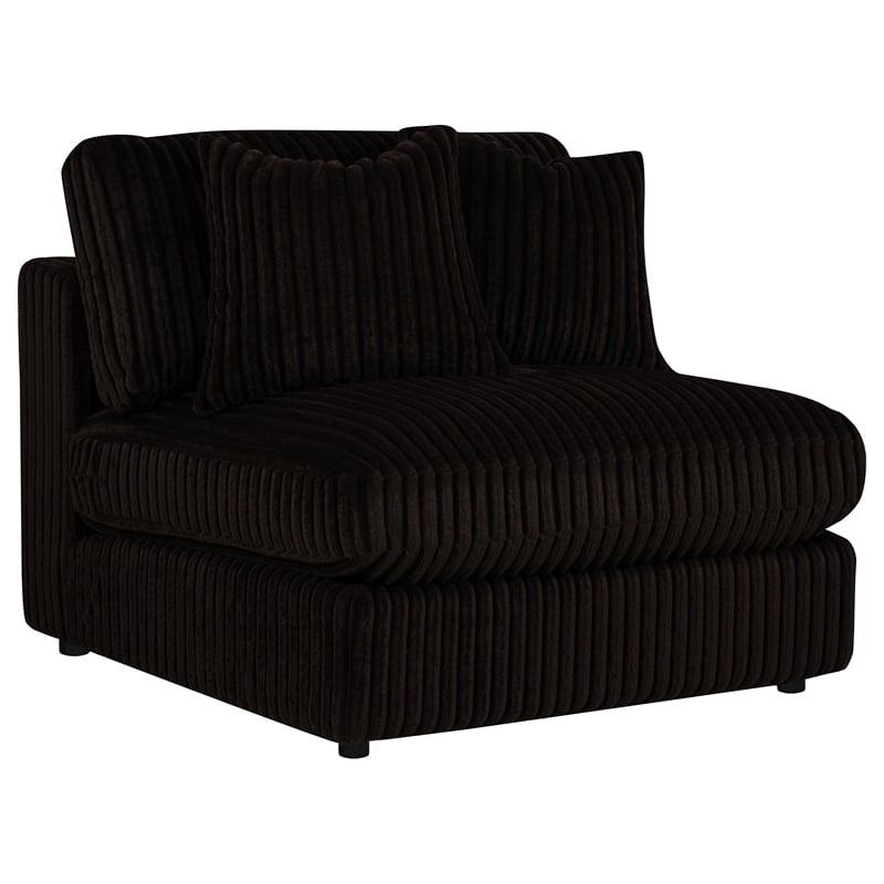 Pemberly Row Fabric Upholstered Soft Cushion Armless Chair in Chocolate