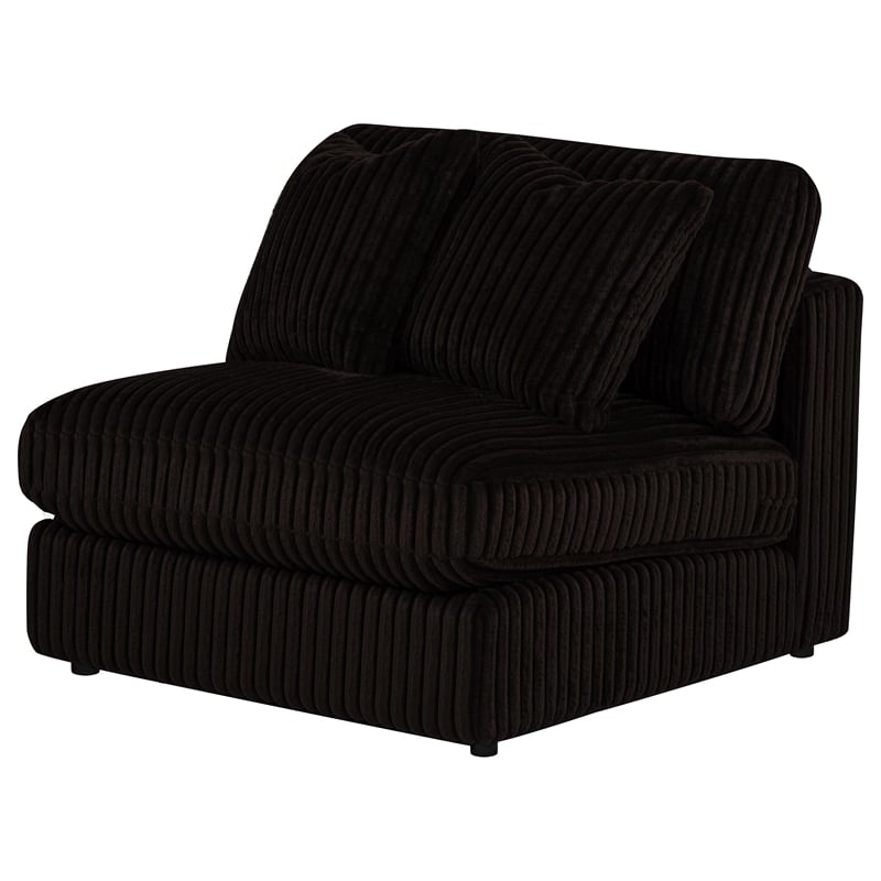 Pemberly Row Fabric Upholstered Soft Cushion Armless Chair in Chocolate
