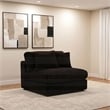 Pemberly Row Fabric Upholstered Soft Cushion Armless Chair in Chocolate