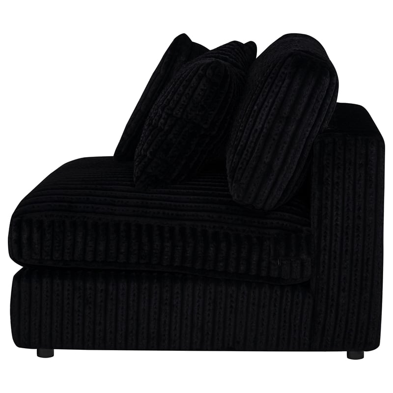 Pemberly Row Fabric Upholstered Soft Cushion Armless Chair in Black
