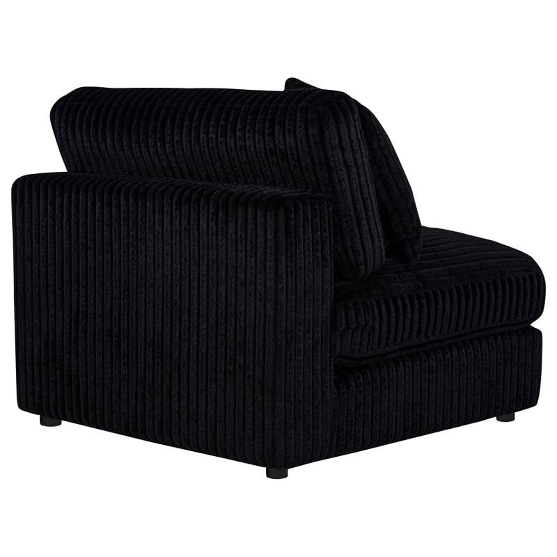 Pemberly Row Fabric Upholstered Soft Cushion Armless Chair in Black