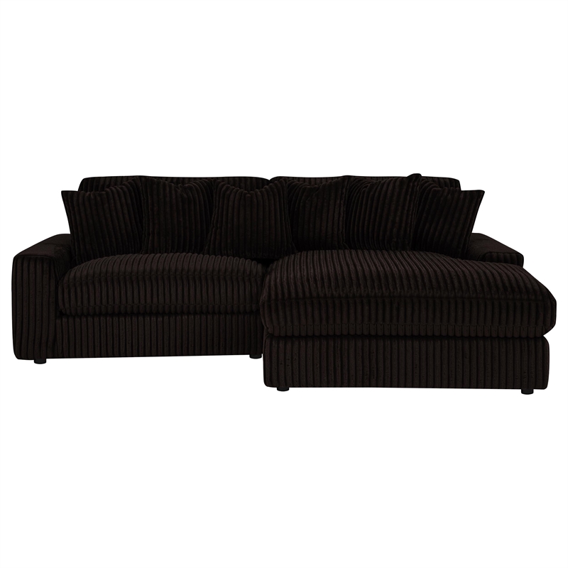 Pemberly Row 2-piece Upholstered Reversible Chaise Sectional in Chocolate