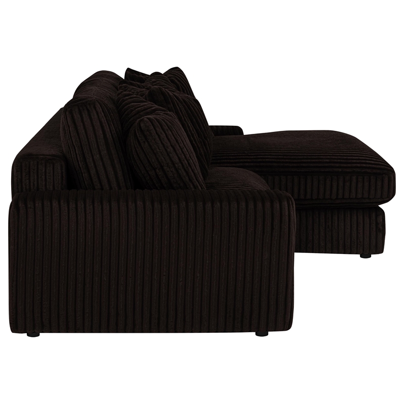 Pemberly Row 2-piece Upholstered Reversible Chaise Sectional in Chocolate