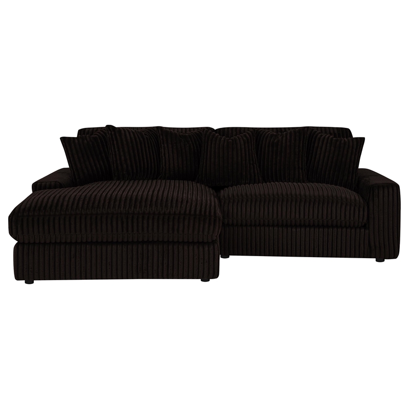 Pemberly Row 2-piece Upholstered Reversible Chaise Sectional in Chocolate