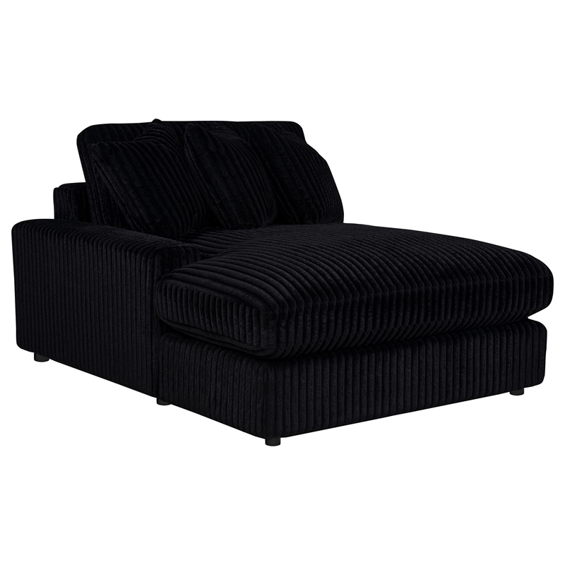 Pemberly Row 2-piece Upholstered Reversible Chaise Sectional in Black