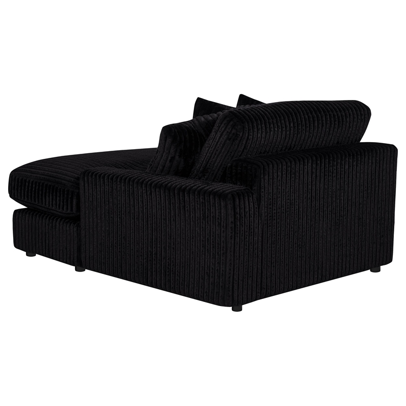 Pemberly Row 2-piece Upholstered Reversible Chaise Sectional in Black